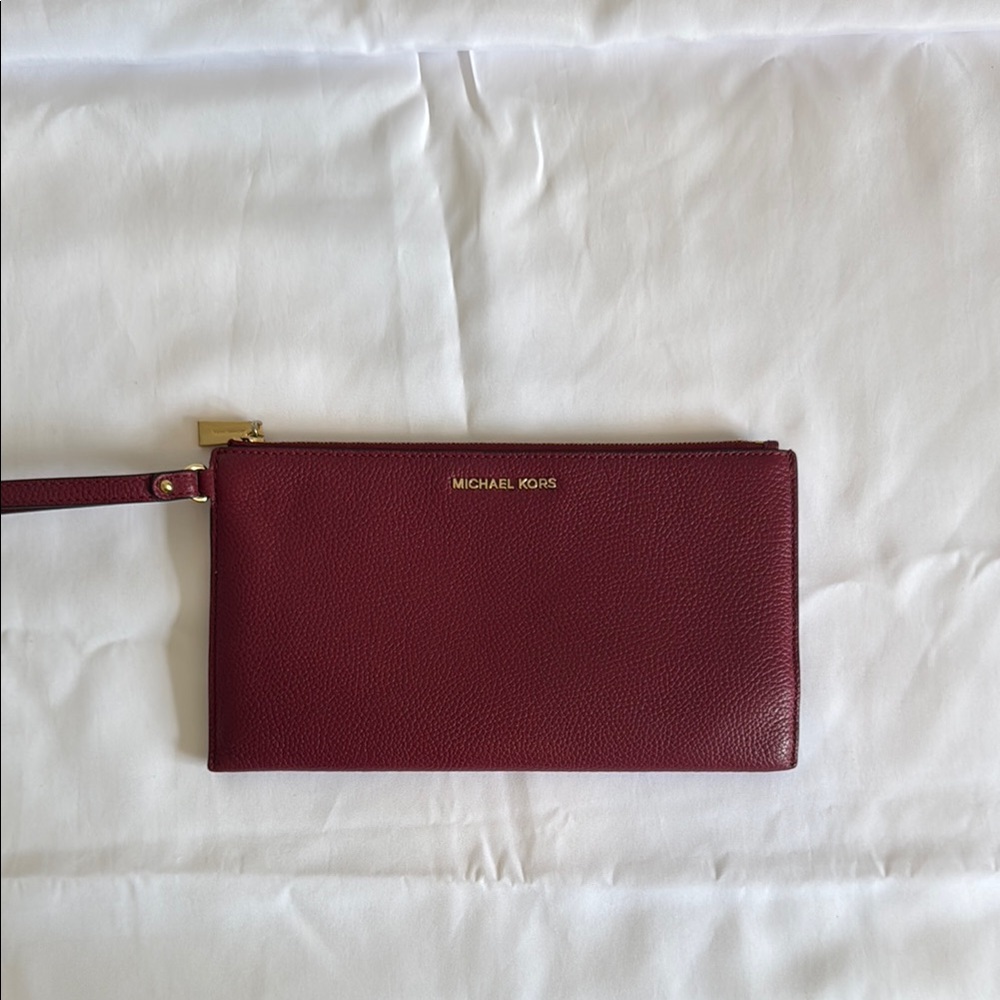 Michael Kors Red Saffiano Leather Clutch Wristlet